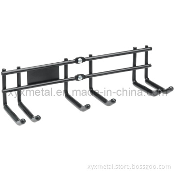 Two Pairs Wall Ski and Pole Metal Wall Hanging Rack